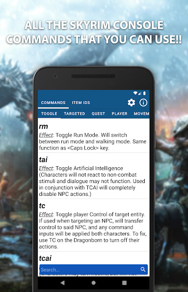 Run android online APK TESV: Skyrim Cheats [PC] from MyAndroid or emulate TESV: Skyrim Cheats [PC] using MyAndroid